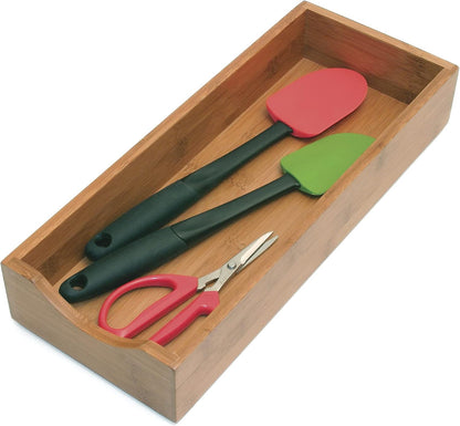8186S Bamboo Wood Stacking Drawer Organizer Box, 6" x 15"