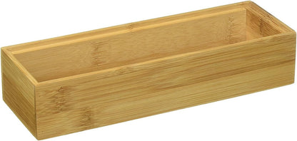 8186S Bamboo Wood Stacking Drawer Organizer Box, 6" x 15"