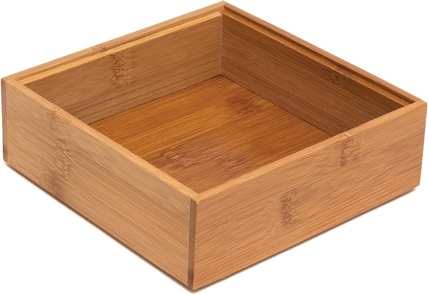 8186S Bamboo Wood Stacking Drawer Organizer Box, 6" x 15"