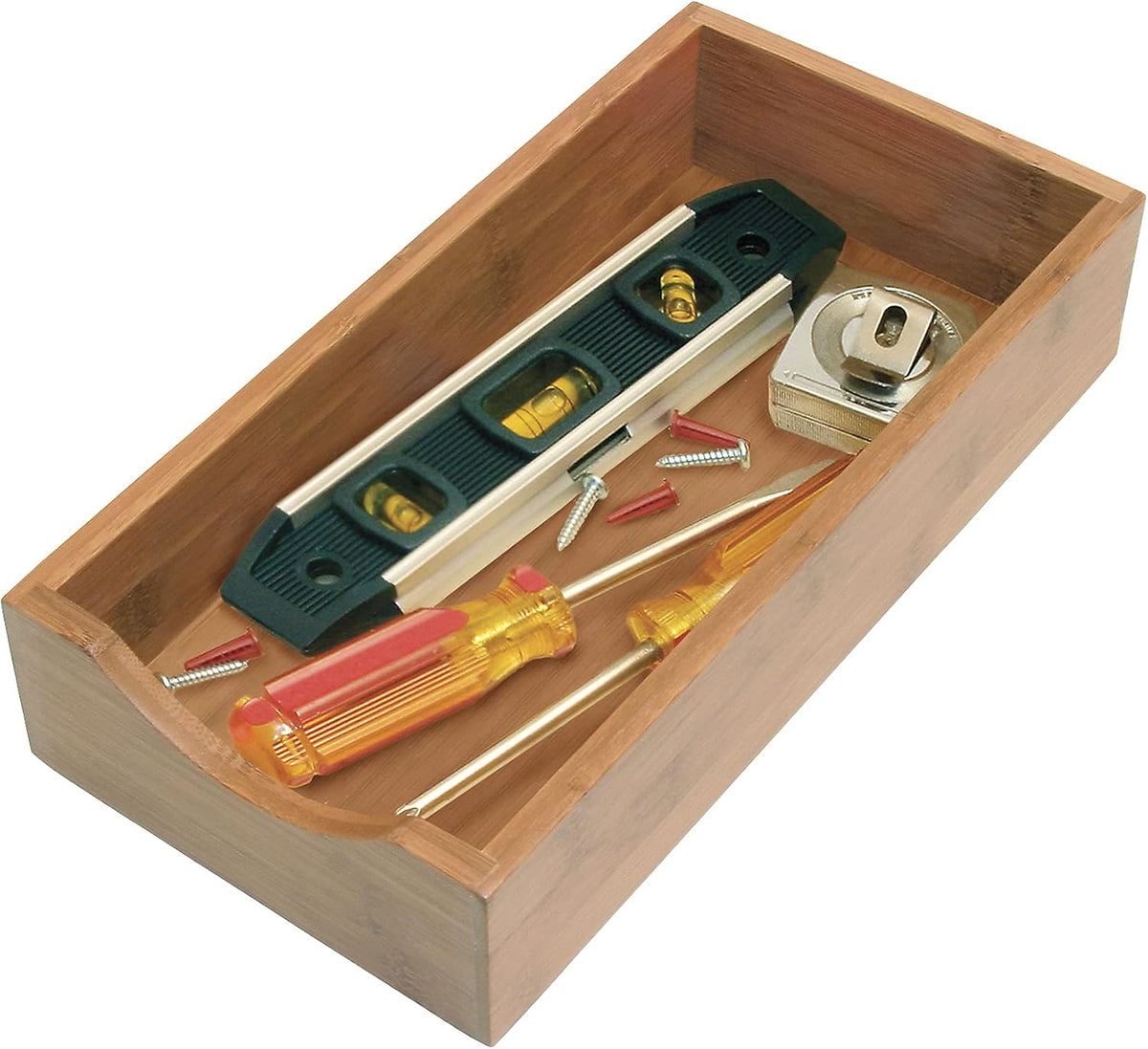 8186S Bamboo Wood Stacking Drawer Organizer Box, 6" x 15"
