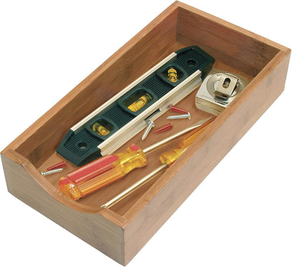 8186S Bamboo Wood Stacking Drawer Organizer Box, 6" x 15"