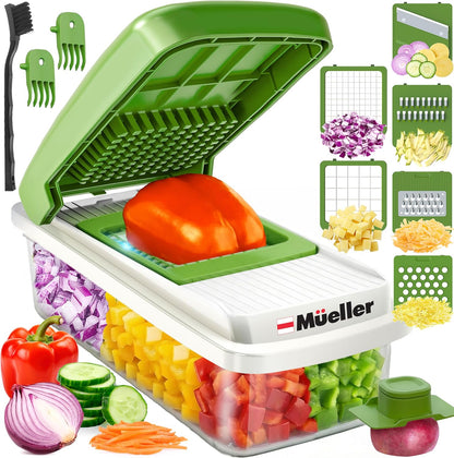 Vegetable Chopper Mandoline Slicer, Food Veggie Chopper, Cheese Grater, Onion Vegetable Cutter with Container, Dicer, Kitchen Gadgets & Essentials, White Sand/Grey