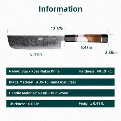 Boning Knife 5.5 Inch, Sharp Trimming & Fillet Knife for Meat, Brisket & Fish, Japanese Style (BLACK-ROSE Series)