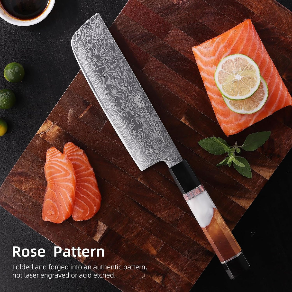 Boning Knife 5.5 Inch, Sharp Trimming & Fillet Knife for Meat, Brisket & Fish, Japanese Style (BLACK-ROSE Series)