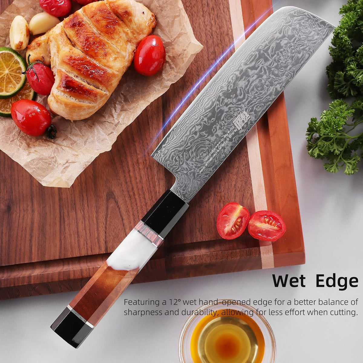 Boning Knife 5.5 Inch, Sharp Trimming & Fillet Knife for Meat, Brisket & Fish, Japanese Style (BLACK-ROSE Series)