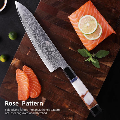 Boning Knife 5.5 Inch, Sharp Trimming & Fillet Knife for Meat, Brisket & Fish, Japanese Style (BLACK-ROSE Series)