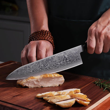 Boning Knife 5.5 Inch, Sharp Trimming & Fillet Knife for Meat, Brisket & Fish, Japanese Style (BLACK-ROSE Series)