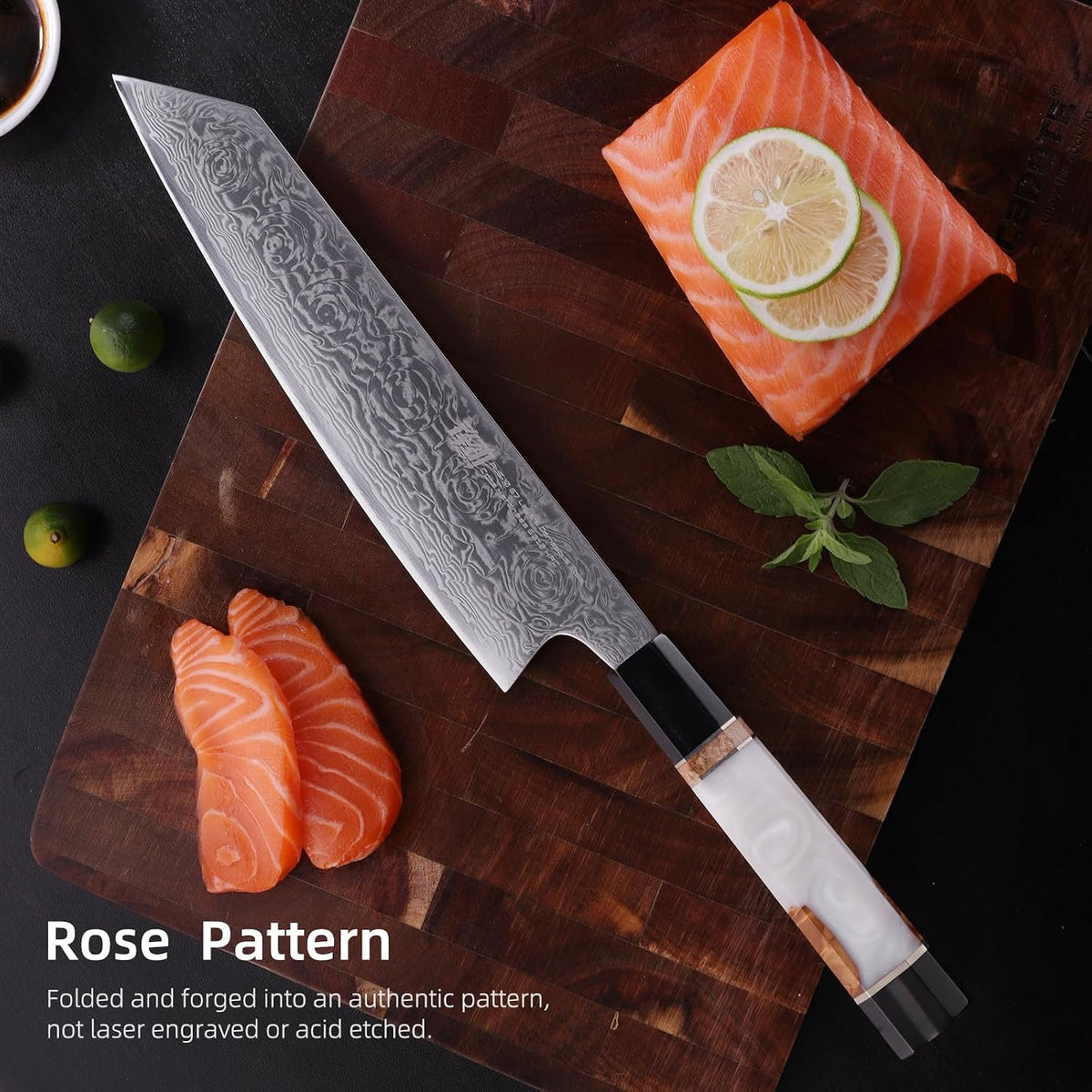 Boning Knife 5.5 Inch, Sharp Trimming & Fillet Knife for Meat, Brisket & Fish, Japanese Style (BLACK-ROSE Series)