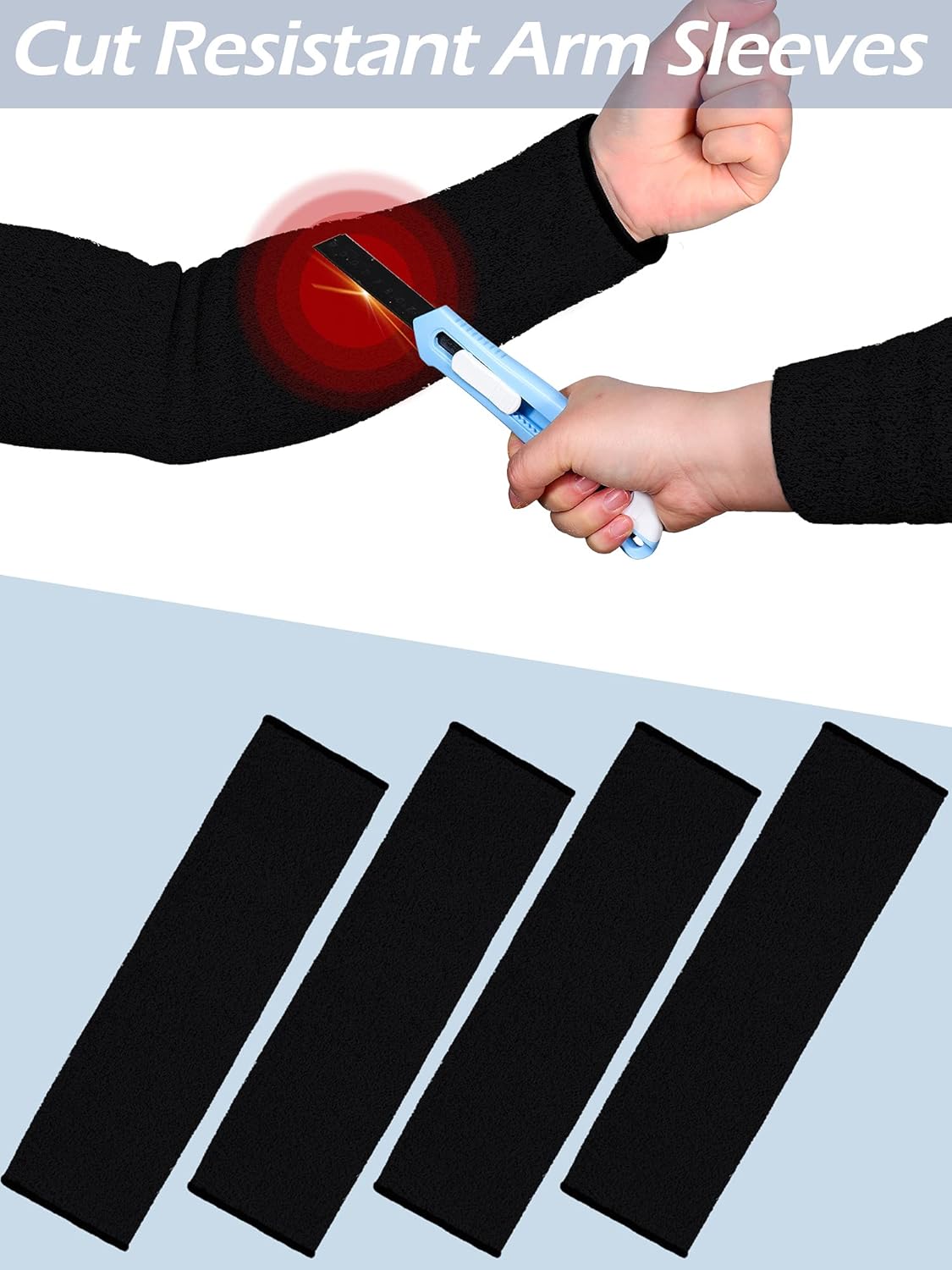 2 Pairs Forearm Sleeve for Men Women Arm Sun Protectors for Thin Skin and Bruising Cut Dog Bite Resistant