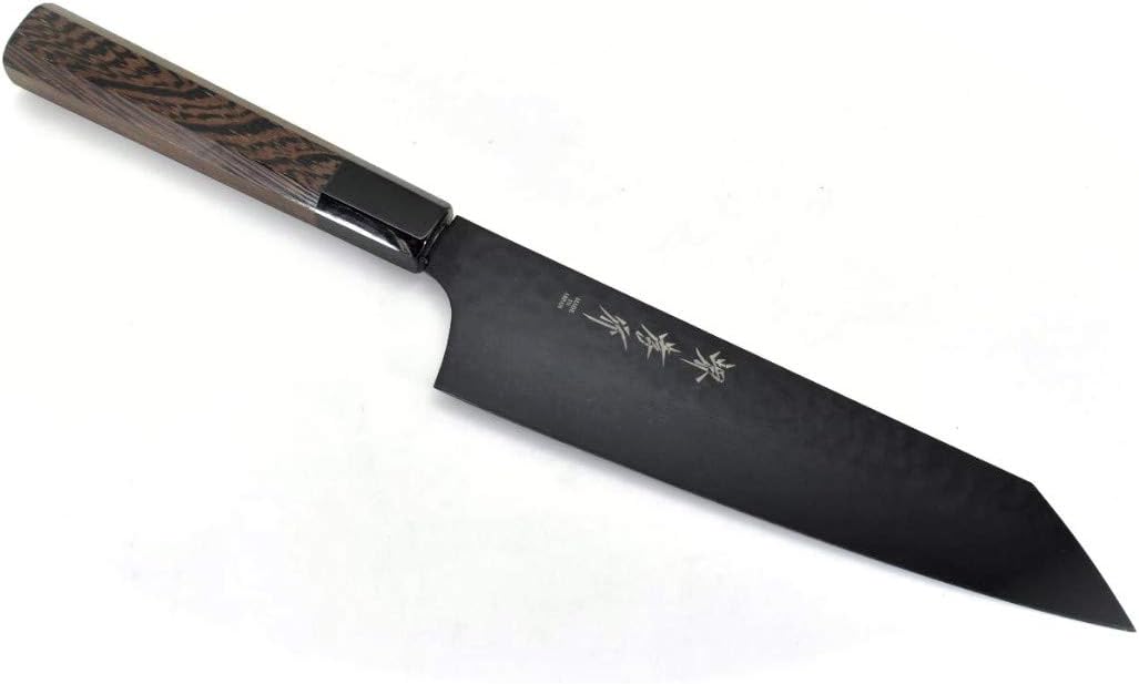 Sakai Takayuki/KUROKAGE Series VG-10 Hammered Kengata Gyuto(Chef's Knife) 190 mm/7.5" Black