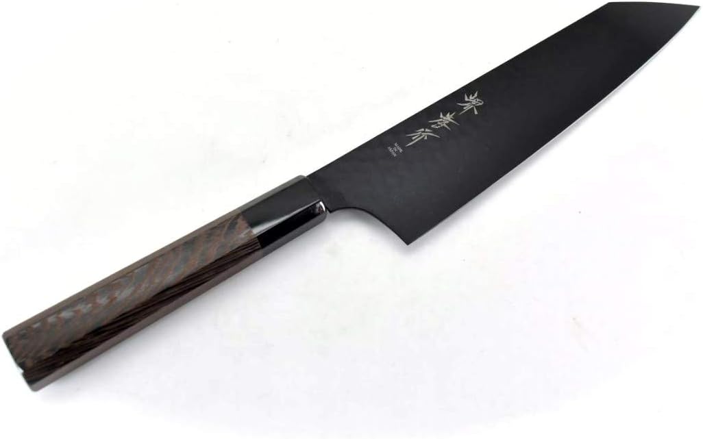 Sakai Takayuki/KUROKAGE Series VG-10 Hammered Kengata Gyuto(Chef's Knife) 190 mm/7.5" Black
