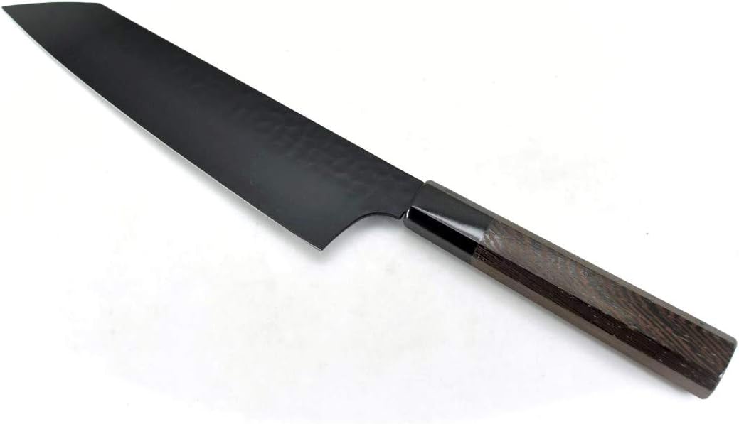Sakai Takayuki/KUROKAGE Series VG-10 Hammered Kengata Gyuto(Chef's Knife) 190 mm/7.5" Black