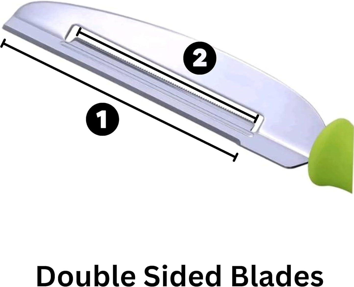 Fruit Peeler Cutter Vegetable Knife Double Blade Stainless Steel for Kitchen/Cut Slice and Peeling Knives for Chef 4 inches (Double Blade Green)