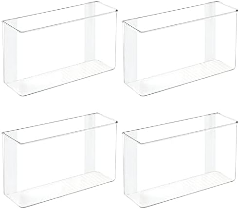 Plastic Adhesive Mount Storage Organizer Container for Kitchen or Pantry Wall Organization - Space Saving Holder for Sandwich Bags, Foil - 11" Wide - Ligne Collection - Clear