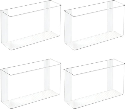 Plastic Adhesive Mount Storage Organizer Container for Kitchen or Pantry Wall Organization - Space Saving Holder for Sandwich Bags, Foil - 11" Wide - Ligne Collection - Clear