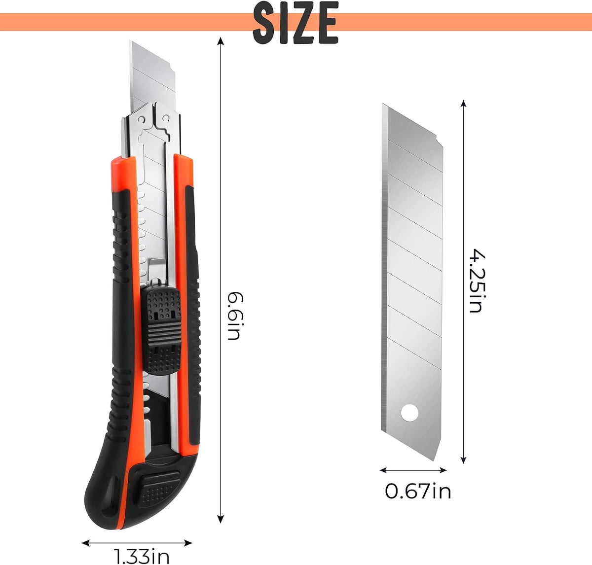 3Pack Box Cutter Retractable, Snap Off Utility Knife, Razor Knife