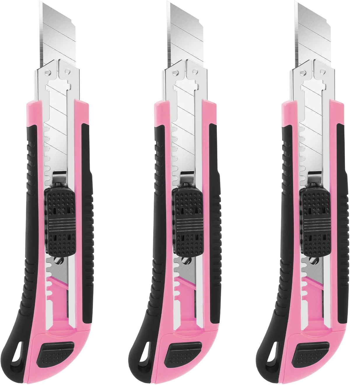 3Pack Box Cutter Retractable, Snap Off Utility Knife, Razor Knife