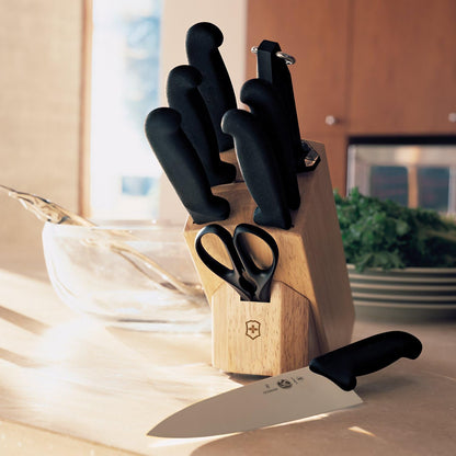 Swiss Classic Knife Block - Kitchen Knife Set with Block for Home Essentials - Includes Chef's Knife, Kitchen Shears & More - Black Handles, 22-Piece Set