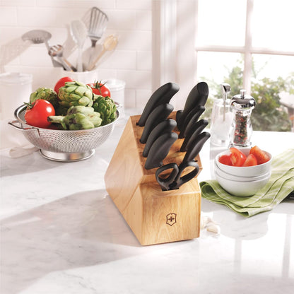 Swiss Classic Knife Block - Kitchen Knife Set with Block for Home Essentials - Includes Chef's Knife, Kitchen Shears & More - Black Handles, 22-Piece Set