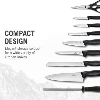 Swiss Classic Knife Block - Kitchen Knife Set with Block for Home Essentials - Includes Chef's Knife, Kitchen Shears & More - Black Handles, 22-Piece Set