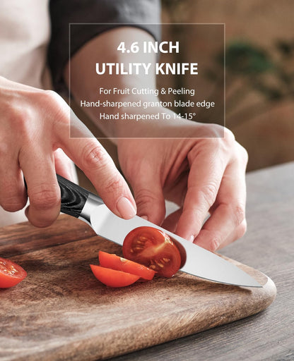 7" Santoku Knife with 5.5inch Santoku Knife, German High Carbon Stainless Steel EN.4116