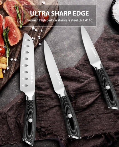 7" Santoku Knife with 5.5inch Santoku Knife, German High Carbon Stainless Steel EN.4116