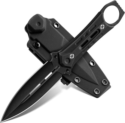 Tactical Fixed Blade Knife with Sheath - Survival Knives for Men | Full Tang D2 Steel Outdoor Camping Knife, Ergonomic Non-Slip Handle, Lightweight Design for Easy Carry, Gifts for Men