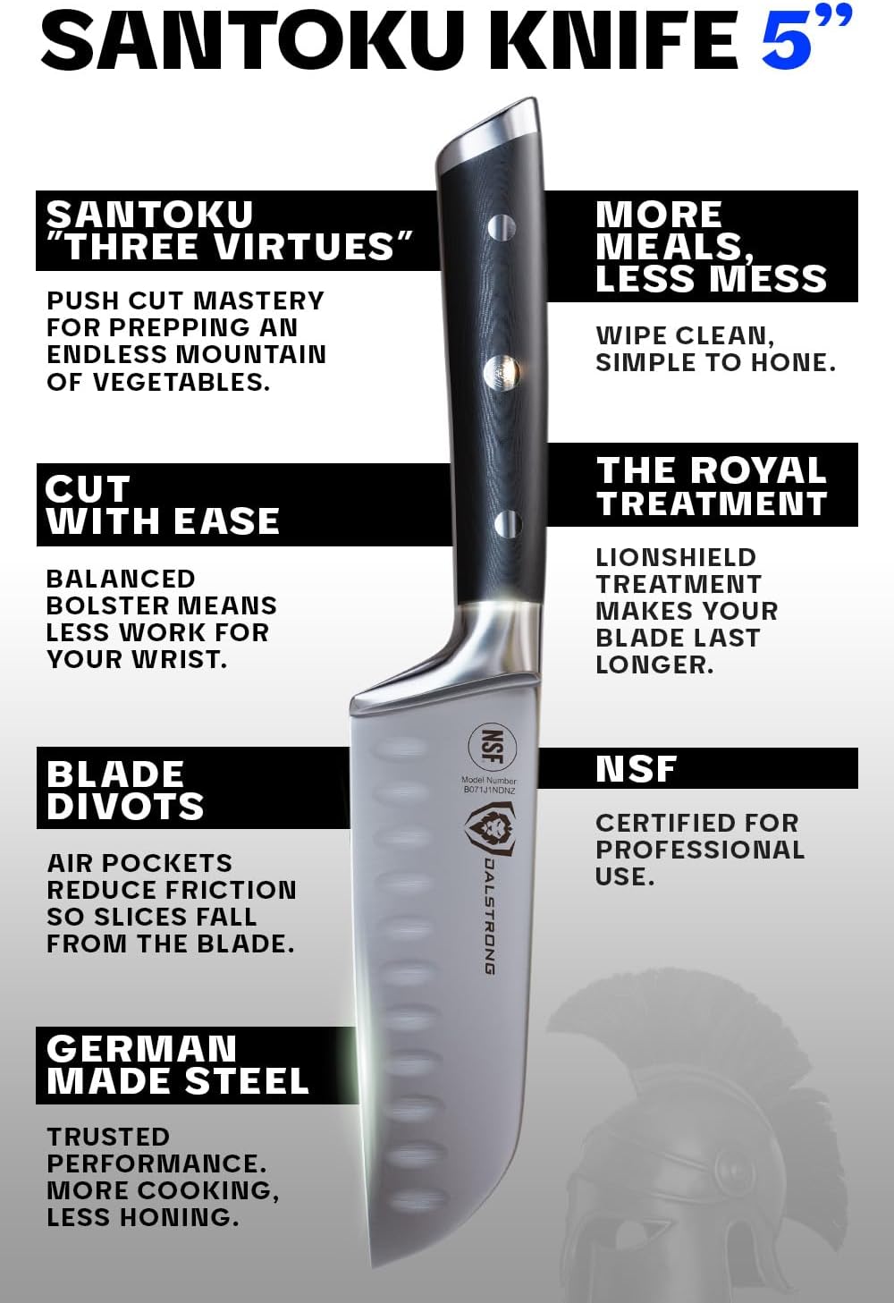 5" Santoku Knife - Forged German Steel