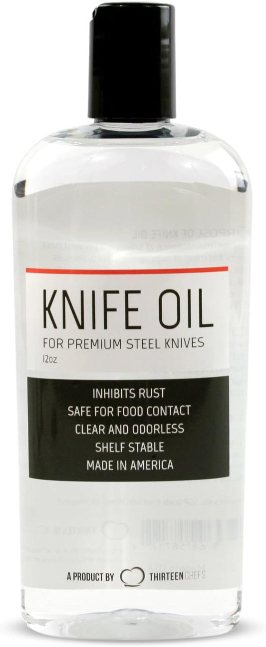 Knife and Honing Oil 12oz - Food Safe, Protects Carbon Steel Knives, Sharpening Stone Ready, Made for Chefs