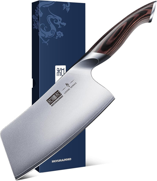 Cleaver Knife 7 Inch, Ultra Sharp Vegetable Meat Chopper Knife | Japanese High Carbon Steel Chopper Butcher Knife, Multifunction Cooking Knife for Home Kitchen and Restaurant