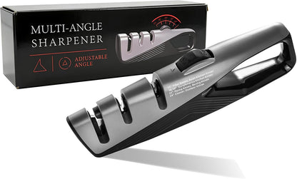 Kitchen Knife Sharpener | 5 Adjustable Sharpening Angles, Coarse & Fine, Manual, For Pocket Knives