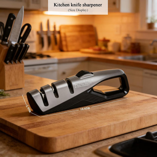 Kitchen Knife Sharpener | 5 Adjustable Sharpening Angles, Coarse & Fine, Manual, For Pocket Knives