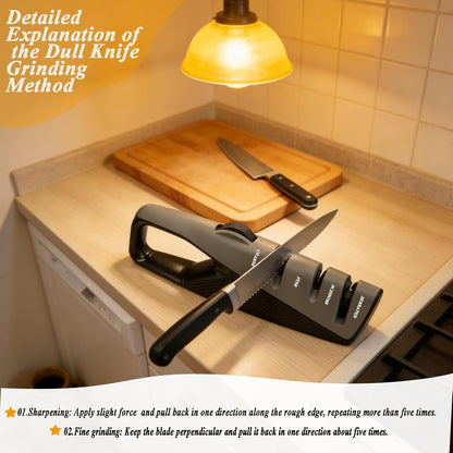 Kitchen Knife Sharpener | 5 Adjustable Sharpening Angles, Coarse & Fine, Manual, For Pocket Knives