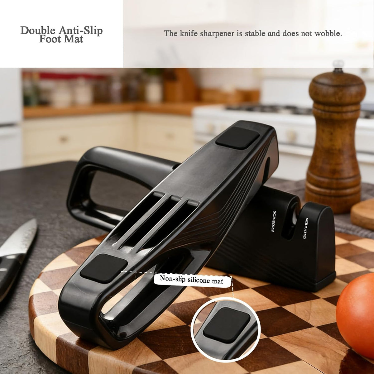 Kitchen Knife Sharpener | 5 Adjustable Sharpening Angles, Coarse & Fine, Manual, For Pocket Knives