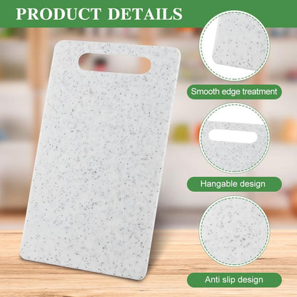 2Pcs Small Kitchen Cutting Board with Finger Guards Set Mini Plastic Cutting Board Set Dishwasher Safe for Camping Food Fruits Prep Vegetables Easy Grip (White, 6" x 10")