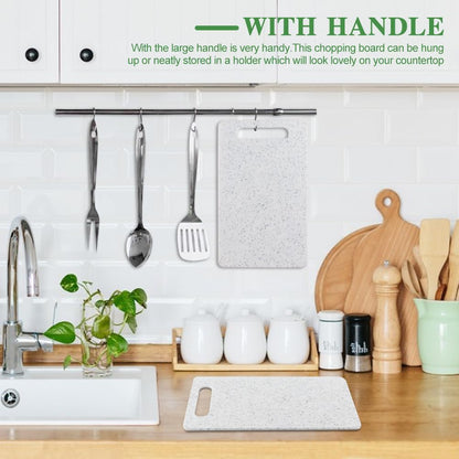 2Pcs Small Kitchen Cutting Board with Finger Guards Set Mini Plastic Cutting Board Set Dishwasher Safe for Camping Food Fruits Prep Vegetables Easy Grip (White, 6" x 10")