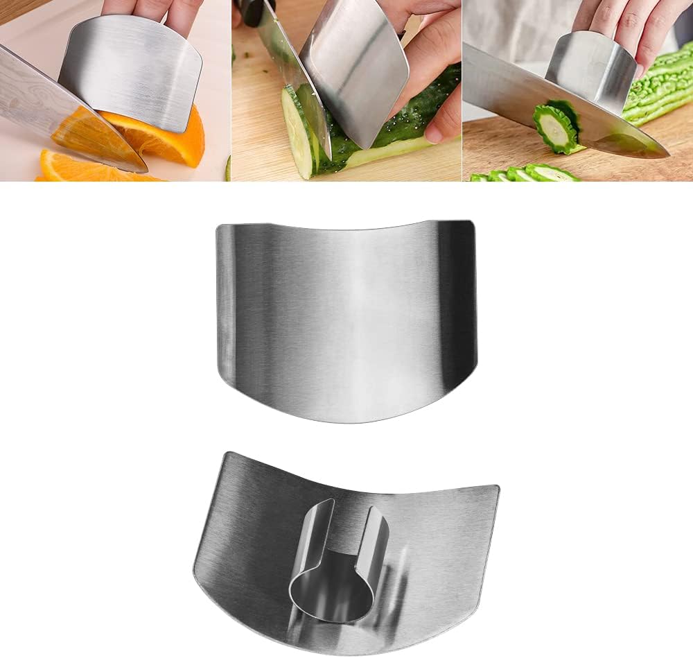 Stainless Steel Finger Guard, 4PCS Finger Protector Finger Guard For Cutting Kitchen Tool Finger Guards for Cutting Food, Protector Avoid Hurting When Cutting, Slicing and Dicing in Kitchens