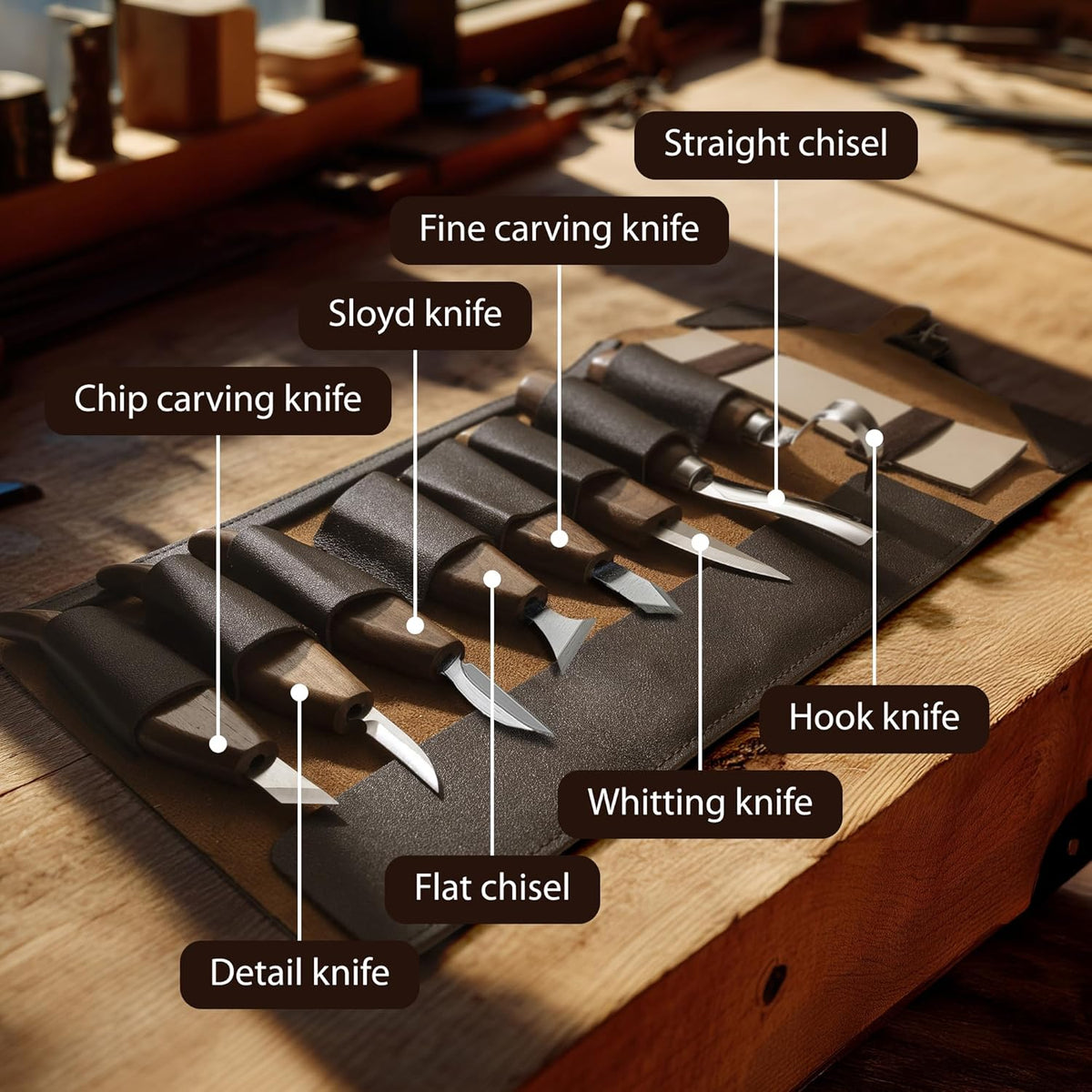 Wood Carving Kit for Beginners - Gift Ready Whittling Kit Set 32pcs | 8 Wood Carving Knives, Spoon Carving Tools, Wood Blocks, Gloves, Roll Bag and Sharpening Strop - For Men
