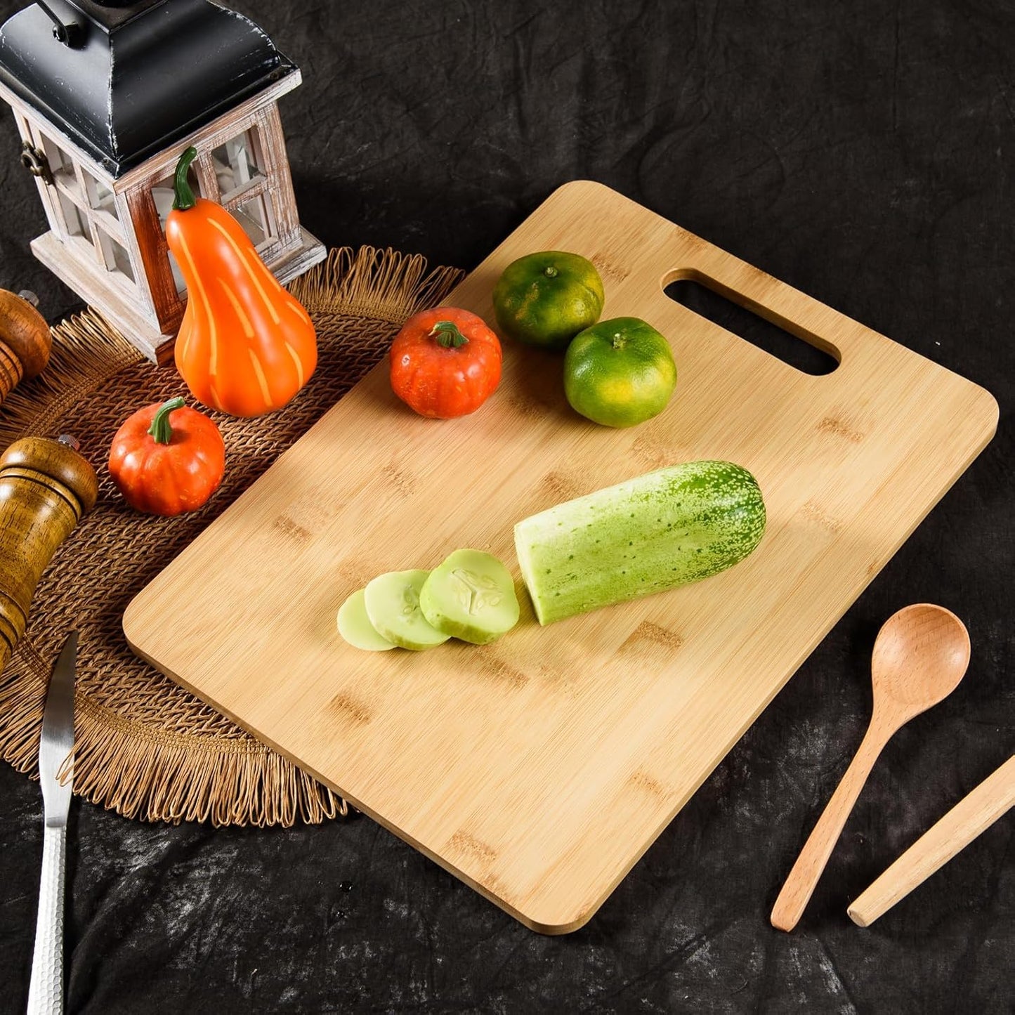 12 Pack Bamboo Cutting Boards Wood Chopping Boards Bulk Bamboo Serving Boards with Handle Wooden Charcuterie Boards Laser Engraving Board for Customized Mother's Day Housewarming Pesent,11x15"