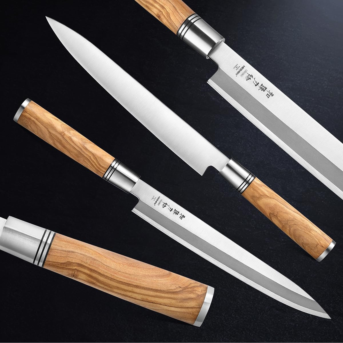 300mm Sashimi Knife,Forged Steel Sushi Yanagiba Knife, Sushi Slicing, Wooden Handle Knife Case