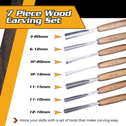 Schaaf Wood Carving Tools 4-pc Wood Chisel Set, Fishtail Gouges, Sharpened | Professionally hand sharpened, detail carving chisels for beginners, sculpture and relief carving, tutorials included