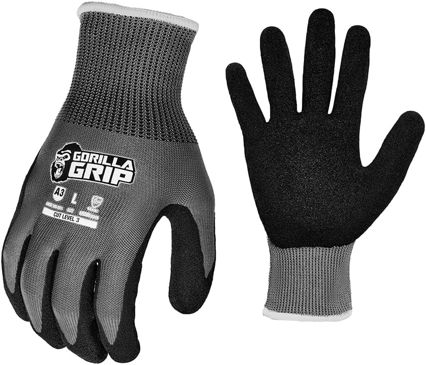 A1 Precision Grip, Cut Resistant Work Gloves, Nitrile Coated, Grey - X-Large (27223-212B)
