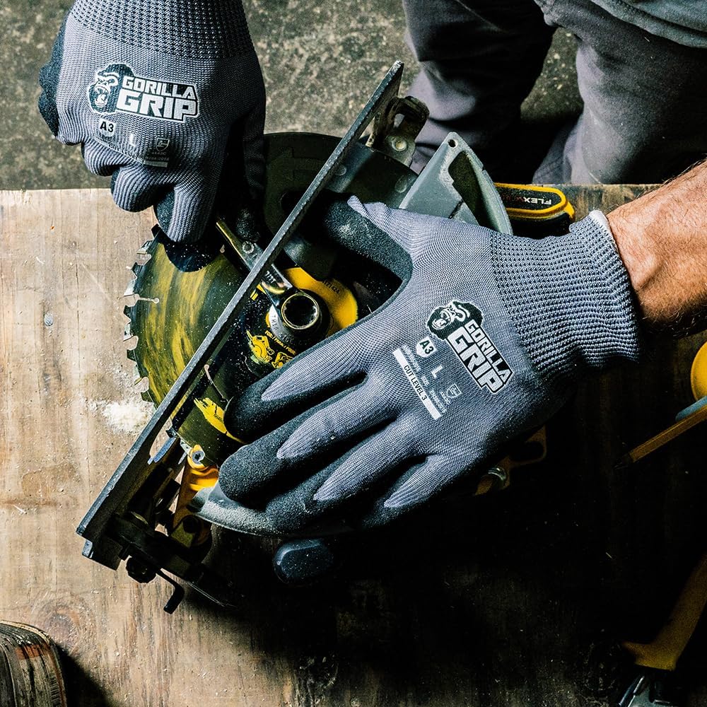 A1 Precision Grip, Cut Resistant Work Gloves, Nitrile Coated, Grey - X-Large (27223-212B)