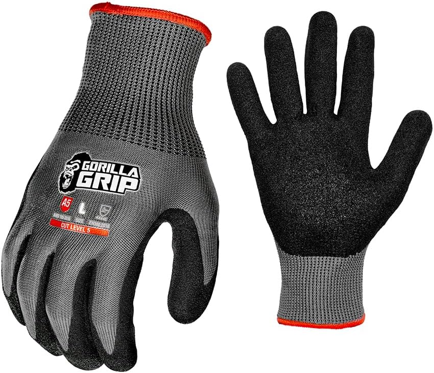A1 Precision Grip, Cut Resistant Work Gloves, Nitrile Coated, Grey - X-Large (27223-212B)