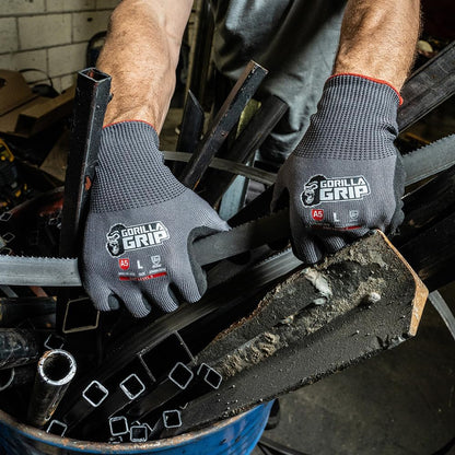 A1 Precision Grip, Cut Resistant Work Gloves, Nitrile Coated, Grey - X-Large (27223-212B)