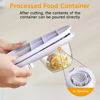 3-In-1 Egg Slicer for Hard Boiled Eggs - Stainless Steel Multipurpose Egg Cutter, Ideal Three Way Egg Slicer & Kitchen Chopper Tool for Strawberry, Mushroom, Grape, Tomato