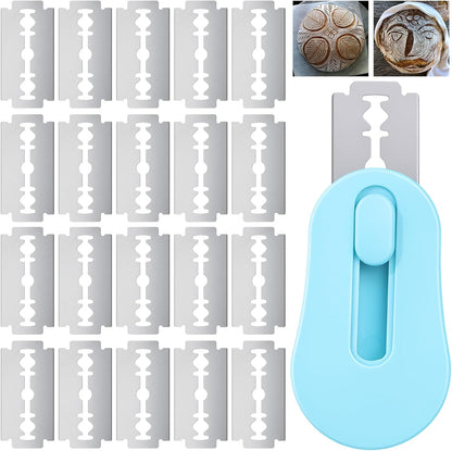 Magnetic Bread Lame with Extractable Blade - 20 Razor Blades,Dough Scoring Tool for Sourdough Breads baking & Bread Making Tools