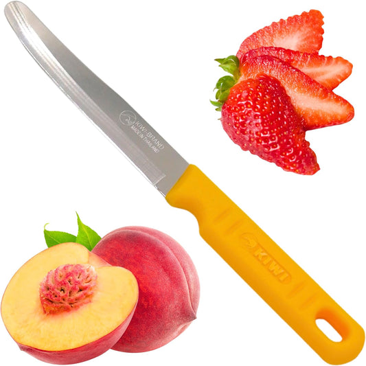 Round Tip Knife, Blunt Knife, Rounded Tip Knives for Cutting Fruit and Vegetable, Smooth Sharp Blade, Safety Knifes (Yellow)