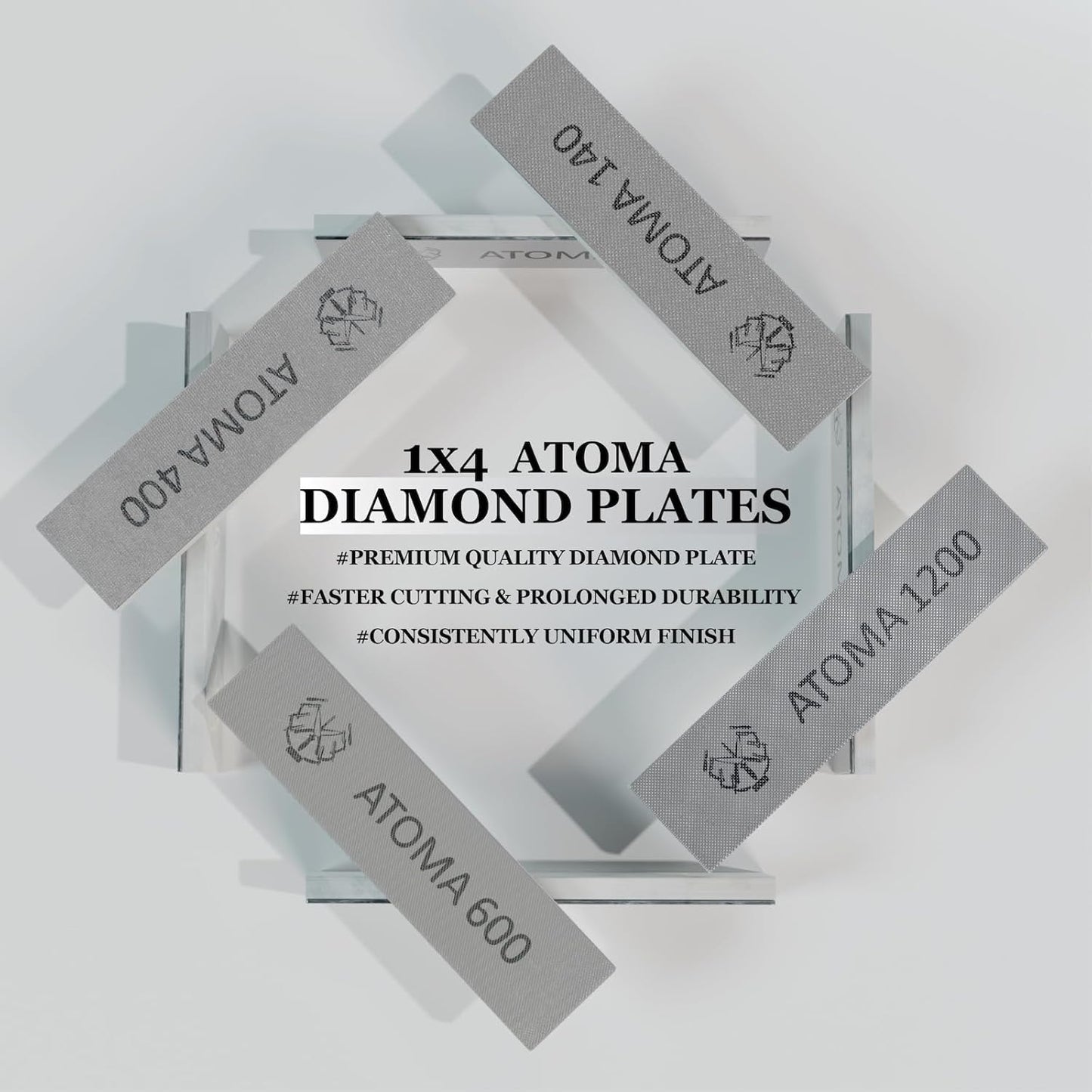 1x4 Atoma Diamond Plates 5mm thick aluminum blank - Compatible with KME Sharpener (400 Grit)