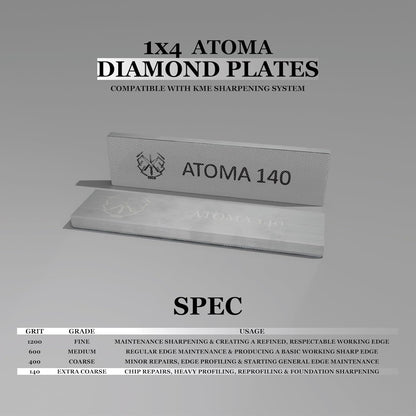 1x4 Atoma Diamond Plates 5mm thick aluminum blank - Compatible with KME Sharpener (400 Grit)